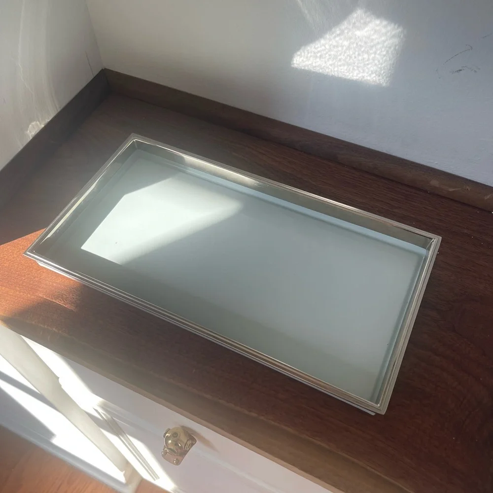Restoration Hardware enamel vanity tray and soap dish set